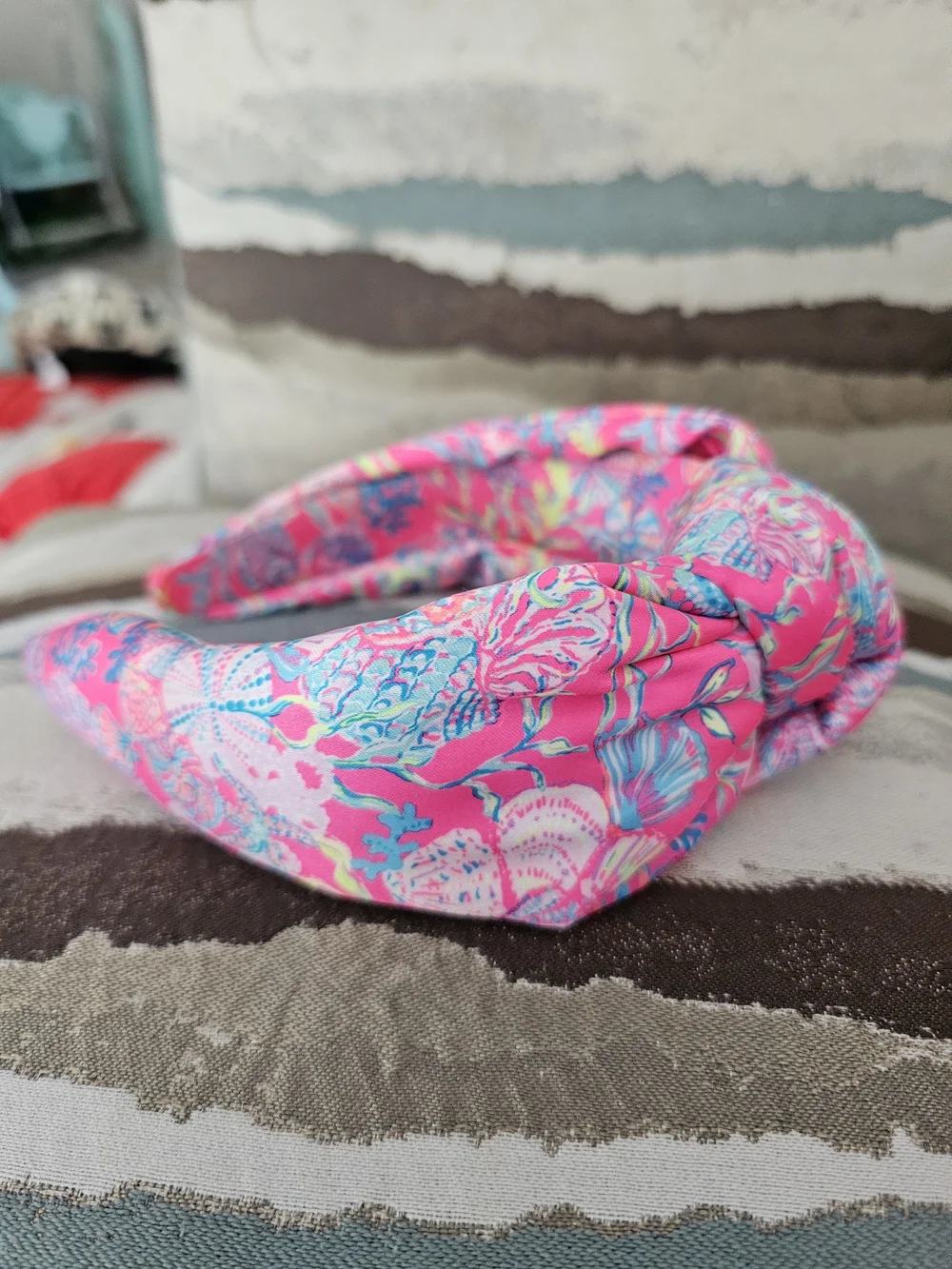 Lilly Pulitzer Bright Pink Floral Knotted Headband